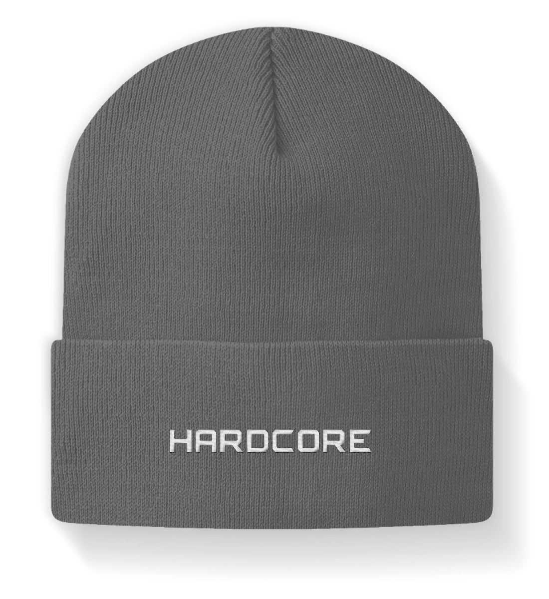 Asphalt Graue Beanie mit einem Hardcore Schriftzug