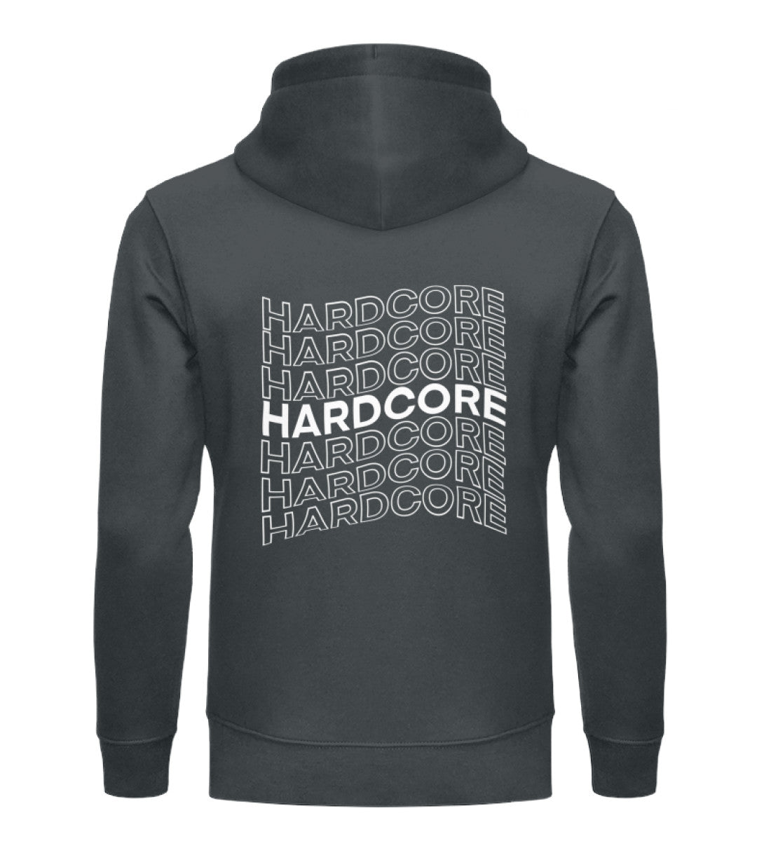 India Ink Grey Hoodie mit gewellter Hardcore Schrift