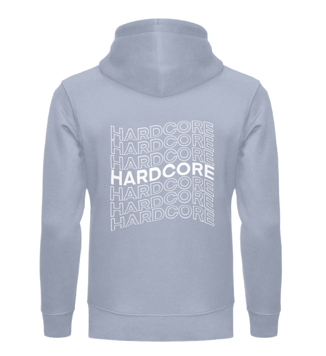 Serene Blue Hoodie mit gewellter Hardcore Schrift