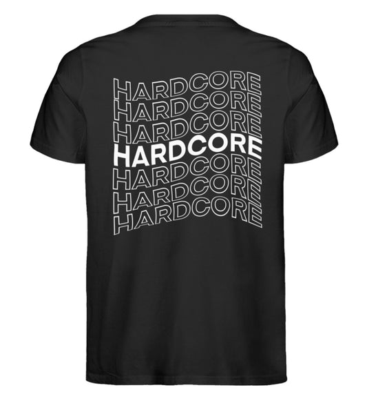 Schwarzes Shirt mit einem gewelltem Hardcore Schriftzug